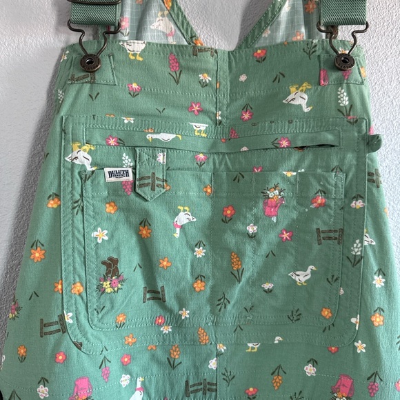Duluth Heirloom Gardening Bib Overalls Women’s L Garden Geese 35” Inseam - Picture 5 of 11